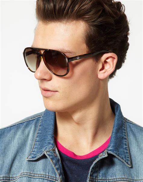 gucci men's brown sunglasses